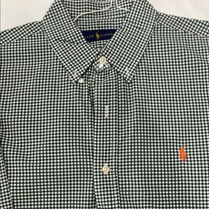 Ralph Lauren Men's Black and White Gingham Shirt